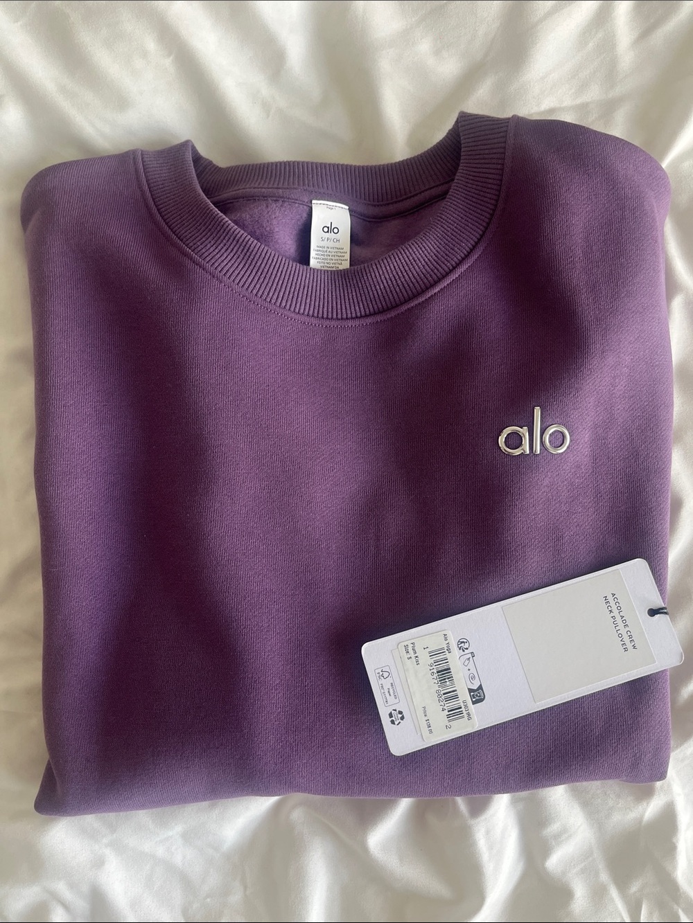 ALO Yoga Accolade Crew Neck Pullover - Plum Kiss